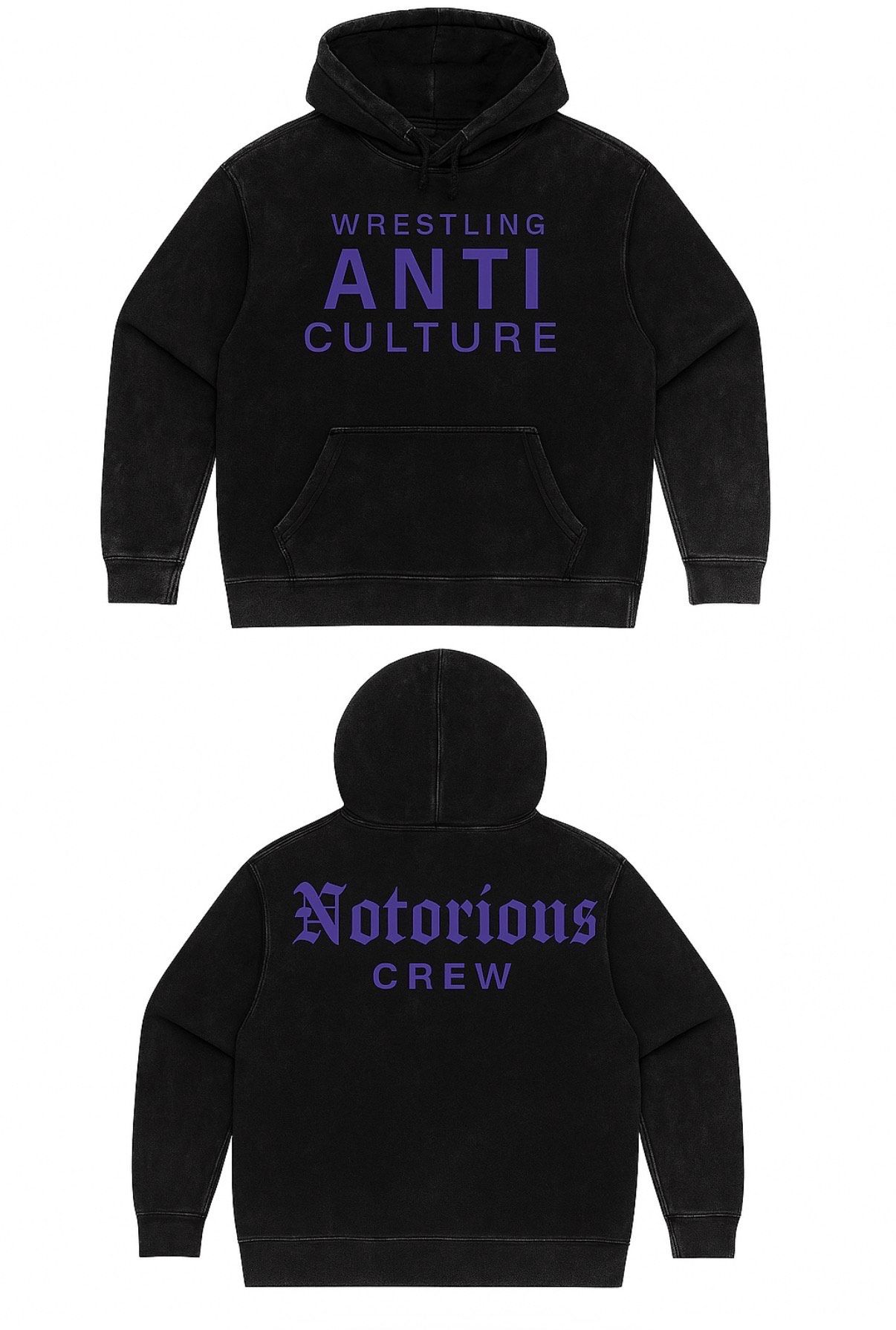 "NOTORIOUS CREW" Mineral Washed Hoodie by ANTI CULTURE